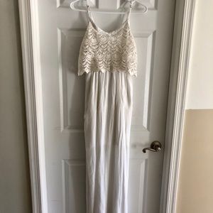 White Crochet Maxi Dress